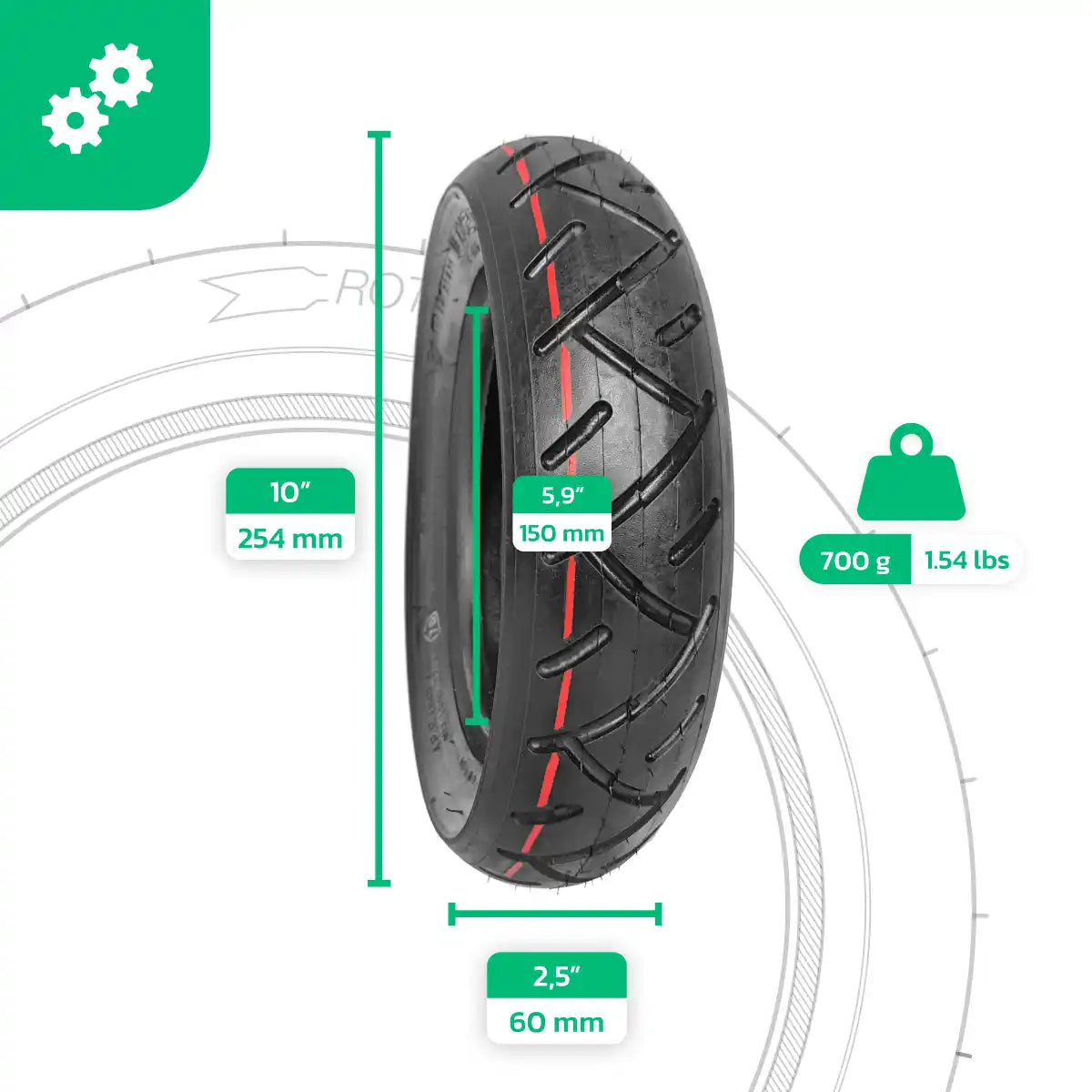 10x2.5 scooter tyre