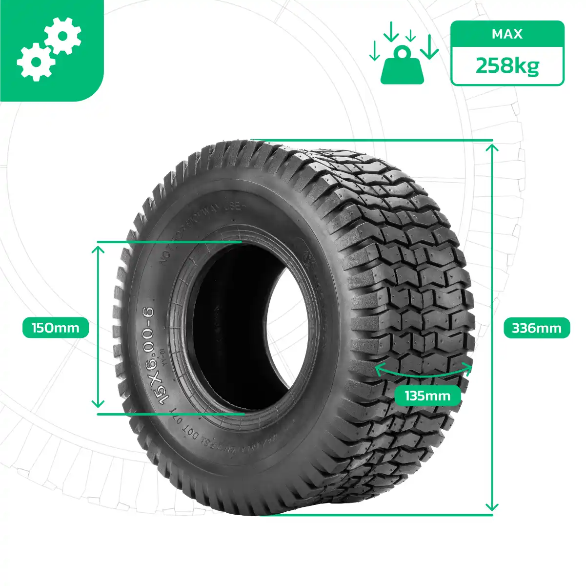 15x6.00-6 Wheel