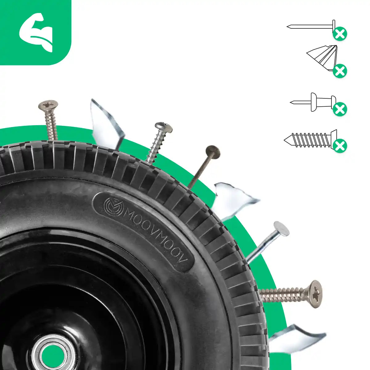 Complete wheel 4.80/4.00-8 wheelbarrow steel rim 20mm bore