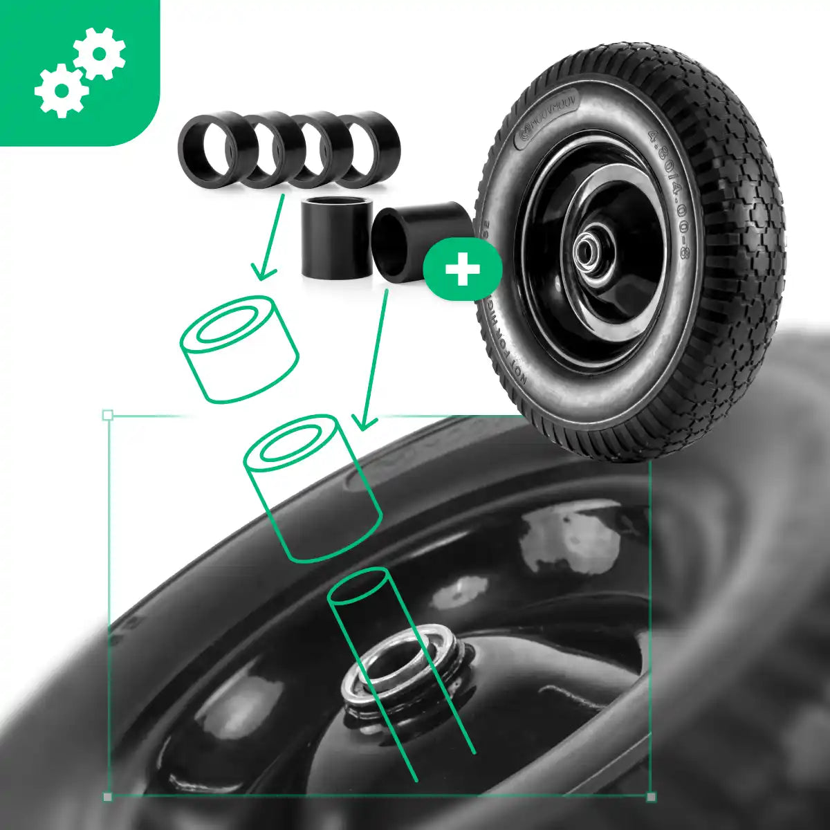 Full wheel 4.80/4.00-8 wheelbarrow