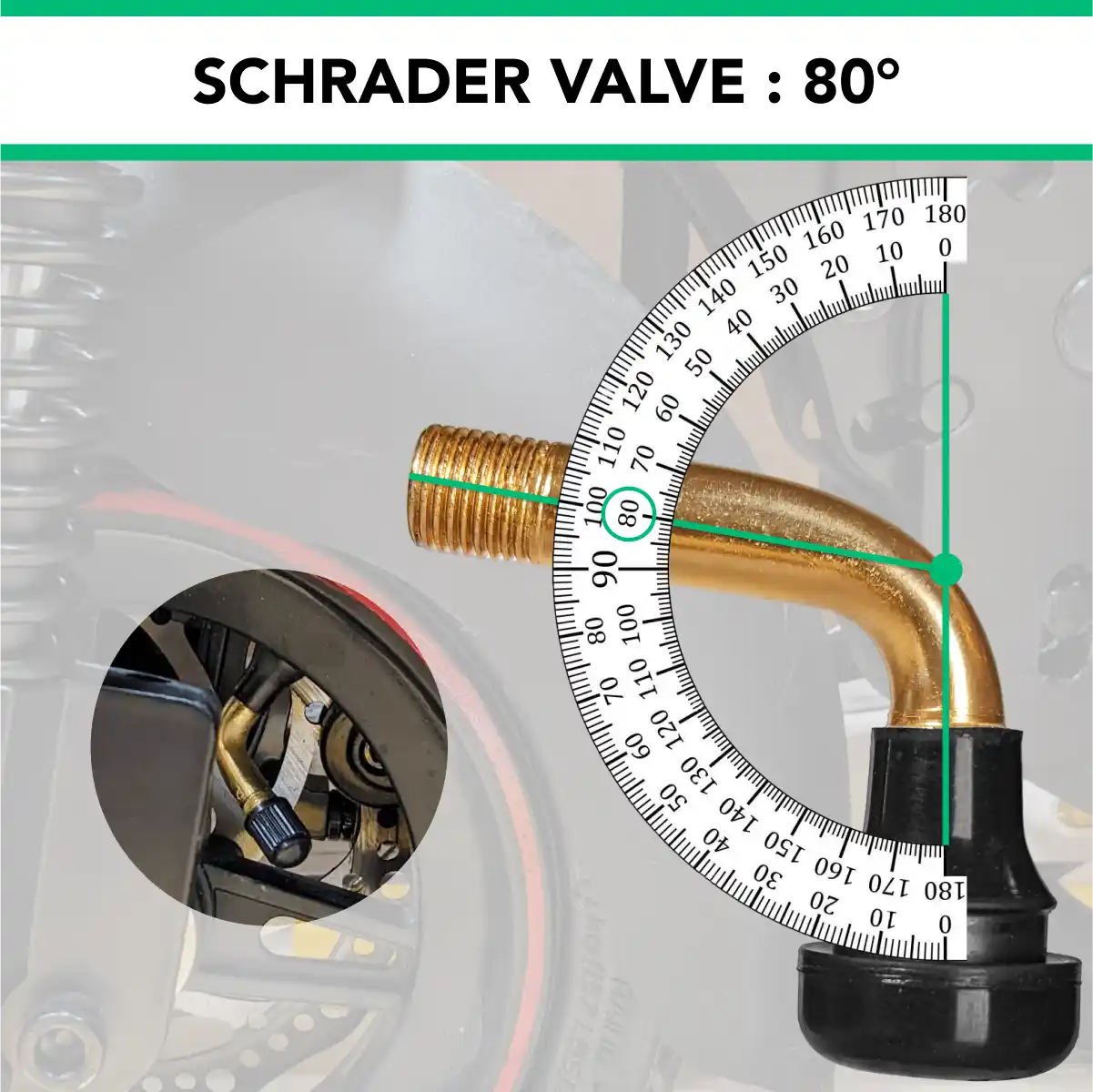 Electric scooter tubeless angled valve