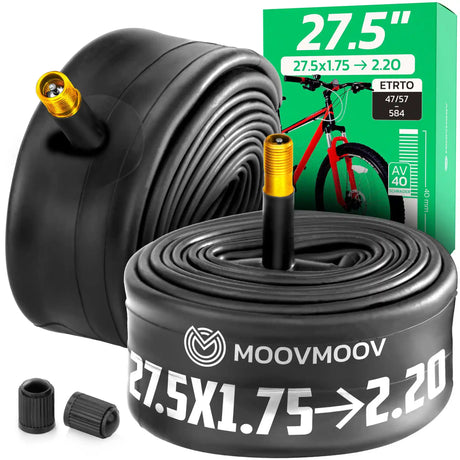Chambre à air 27,5 pouces MoovMoov pour pneus de 27.5x1.75 à 27.5x2.20, valve Schrader 40 mm