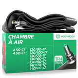 Chambre à air 17 pouces MoovMoov pour pneus de 120/90-17 à 4.60-17, valve Schrader TR4