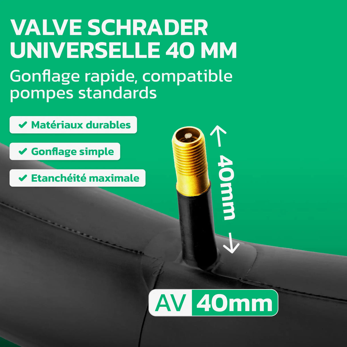 Valve Schrader 40 mm de la chambre à air 26 pouces MoovMoov