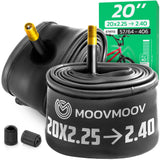 Chambre à air 20 pouces MoovMoov pour pneus de 20x2.25 à 20x2.40, valve Schrader 40 mm