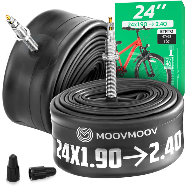 Chambre à air 24 pouces MoovMoov pour pneus de 24x1.90 à 24x2.40, valve Presta 40 mm