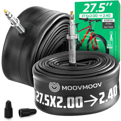 Chambre à air 27,5 pouces MoovMoov pour pneus de 27.5x2.00 à 27.5x2.40, valve Presta 40 mm
