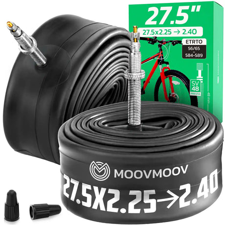 Chambre à air 27,5 pouces MoovMoov pour pneus de 27.5x2.25 à 27.5x2.50, valve Presta 48 mm