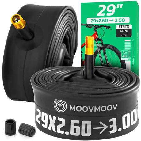 Chambre à air 29 pouces MoovMoov pour pneus de 29x2.60 à 29x3.00, valve Schrader 40 mm
