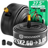 Chambre à air 27,5 pouces MoovMoov pour pneus de 27.5x2.60 à 27.5x3.00, valve Schrader 40 mm