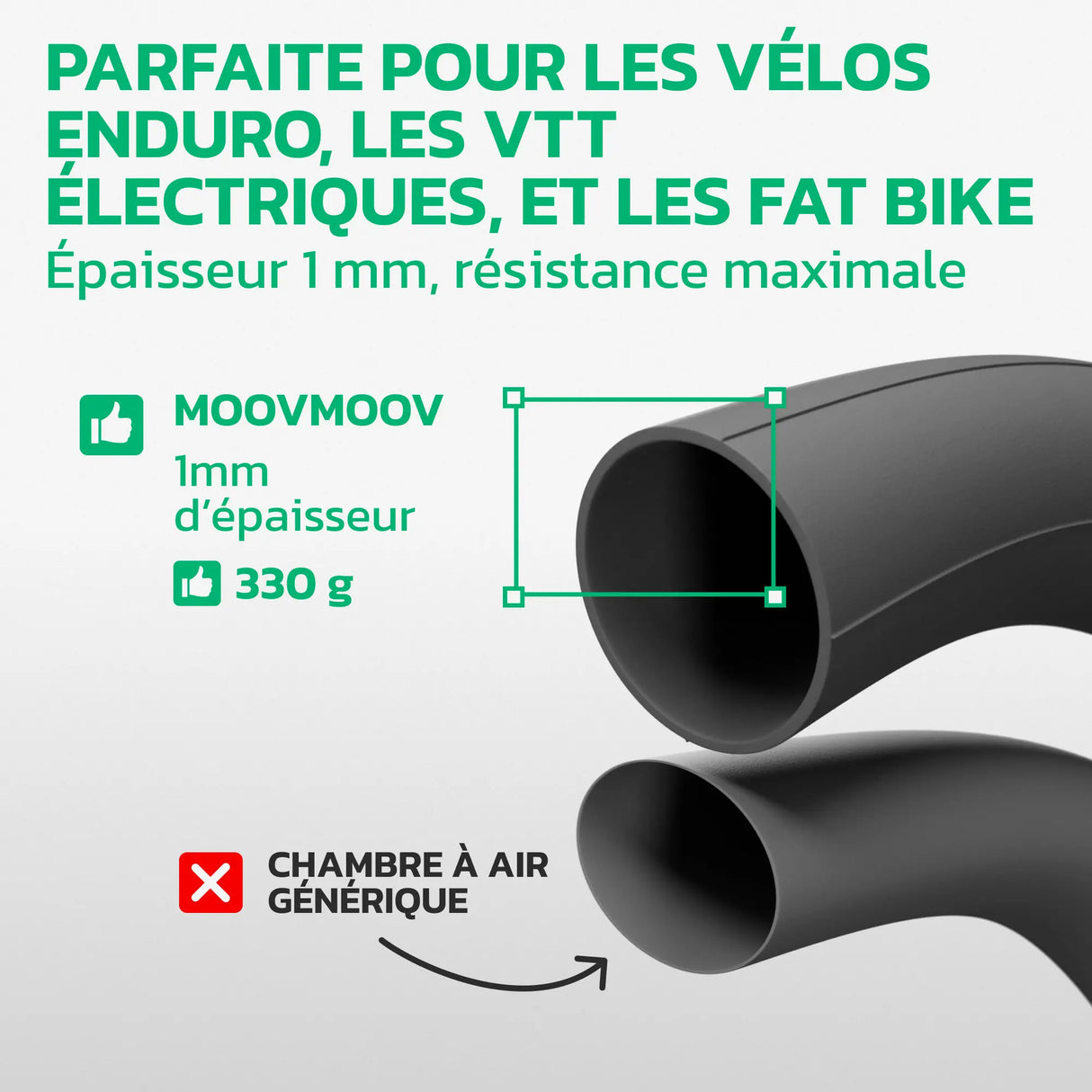Chambre à air 29 pouces en caoutchouc butyle renforcé MoovMoov