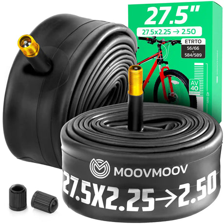 Chambre à air 27,5 pouces MoovMoov pour pneus de 27.5x2.00 à 27.5x2.40, valve Schrader 40 mm