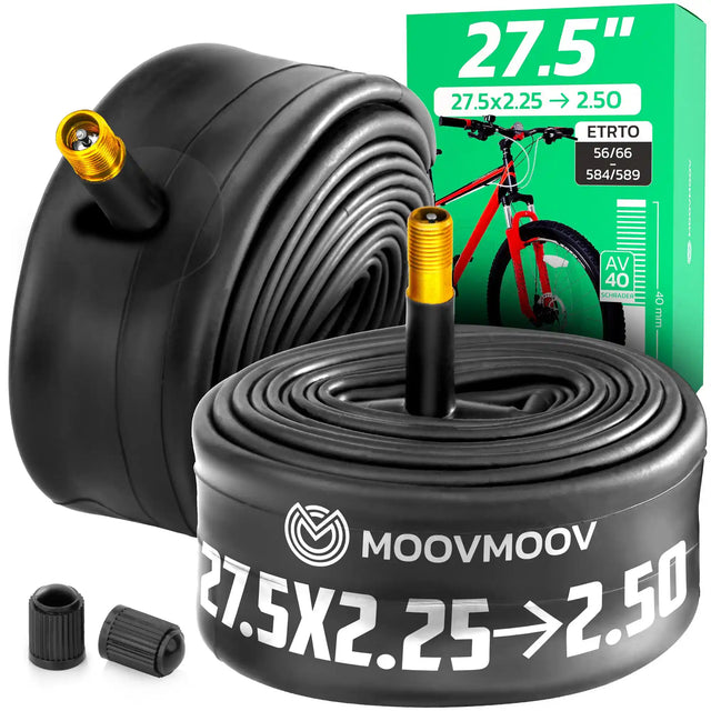 Chambre à air 27,5 pouces MoovMoov pour pneus de 27.5x2.00 à 27.5x2.40, valve Schrader 40 mm