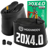 Chambre à air 20x4.0 Fatbike MoovMoov pour pneus Fatbike 20x4.0, valve Schrader 33 mm