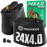 Chambre à air 24x4.0 Fatbike MoovMoov pour pneus Fatbike 24x4.0, valve Schrader