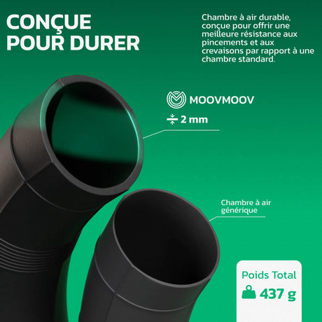 Chambre à air moto 19 pouces en caoutchouc butyle renforcé MoovMoov