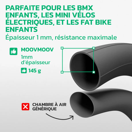 Chambre à air 18 pouces en caoutchouc butyle renforcé MoovMoov