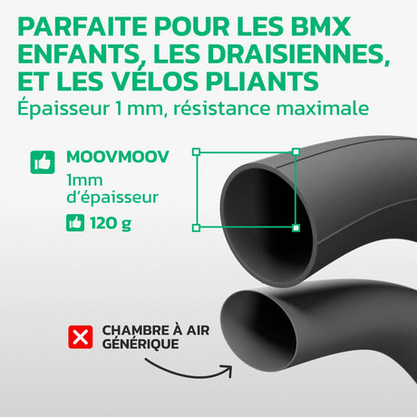 Chambre à air 16 pouces en caoutchouc butyle renforcé MoovMoov