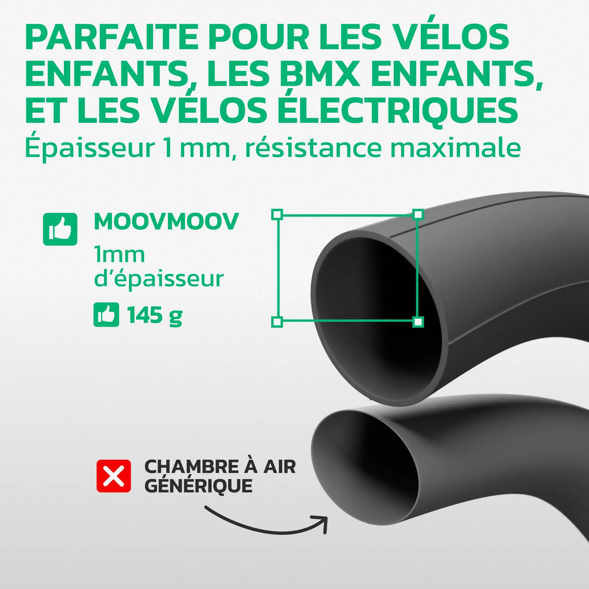 Chambre à air 22 pouces en caoutchouc butyle renforcé MoovMoov