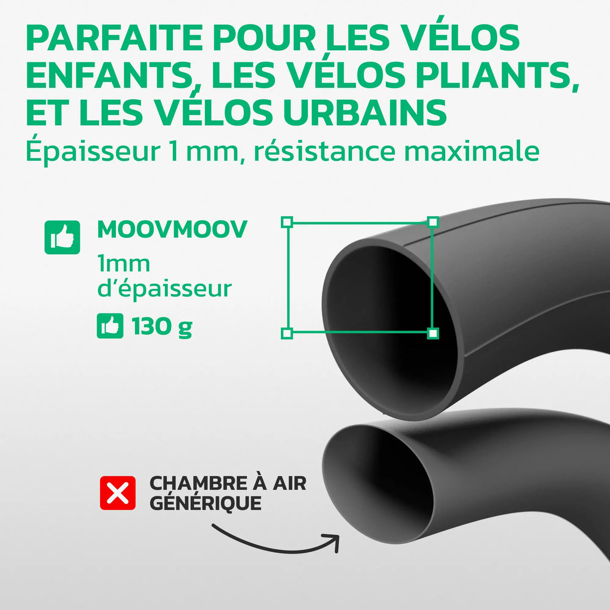 Chambre à air 22 pouces en caoutchouc butyle renforcé MoovMoov