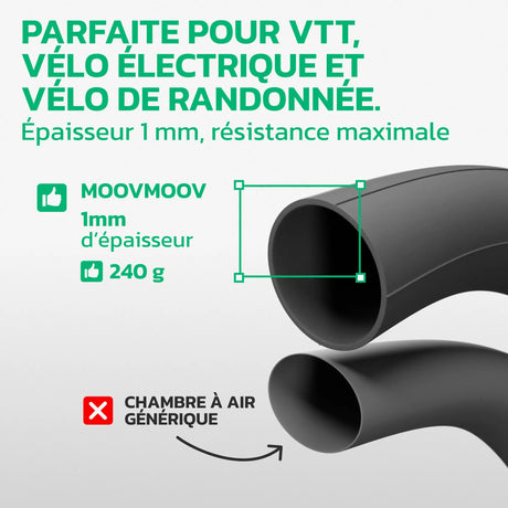 Chambre à air 29 pouces en caoutchouc butyle renforcé MoovMoov