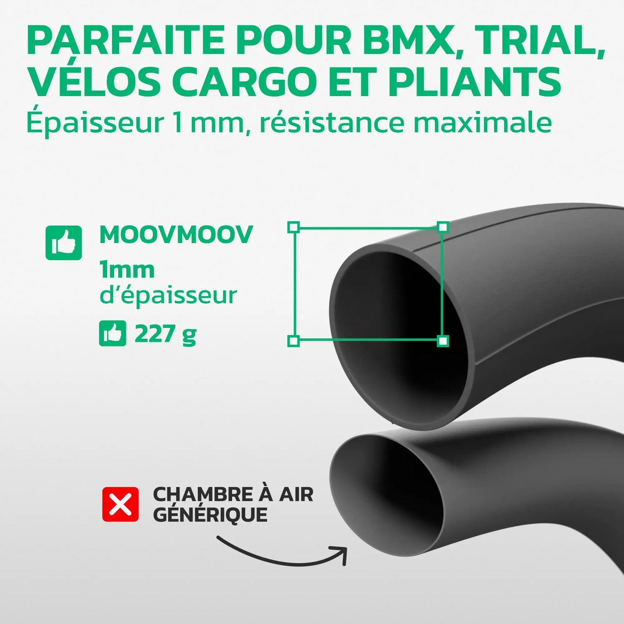 Chambre à air 20 pouces en caoutchouc butyle renforcé MoovMoov