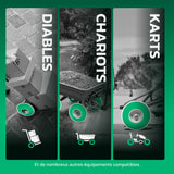 Roues 4.10/3.50-4 jante acier compatibles diables, chariots et karts MoovMoov