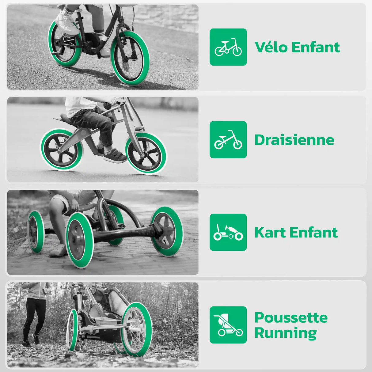 Chambre à air 14x1.75/1.95 compatible pneus vélo enfant, draisienne et kart MoovMoov