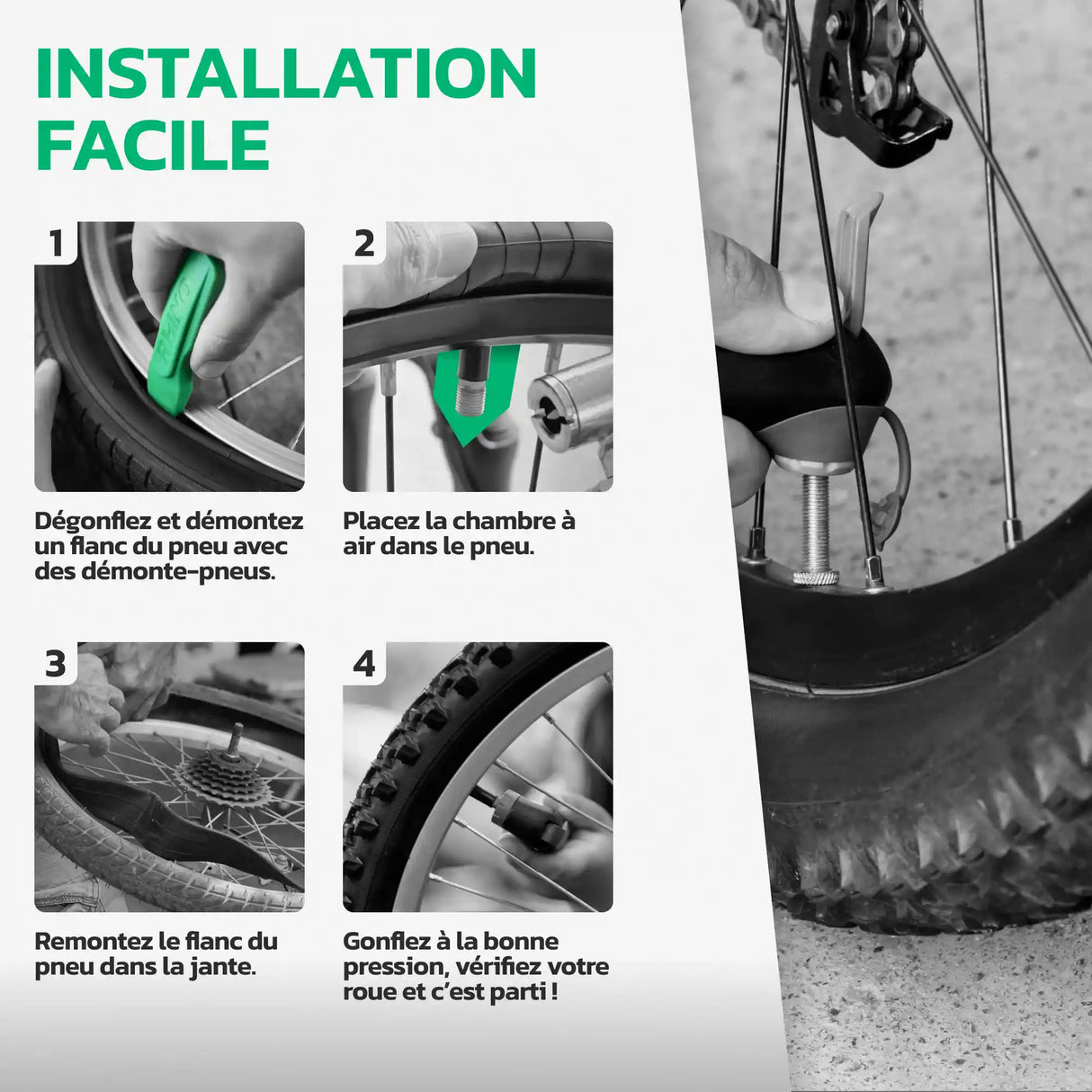 Guide d'installation de la chambre à air 27,5 pouces MoovMoov