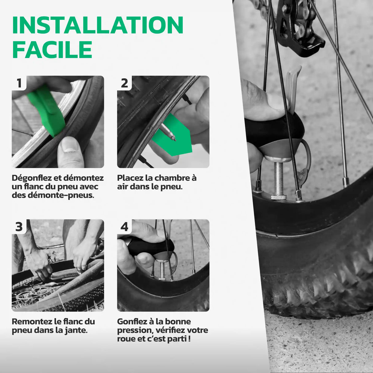 Guide d'installation de la chambre à air 27,5 pouces MoovMoov