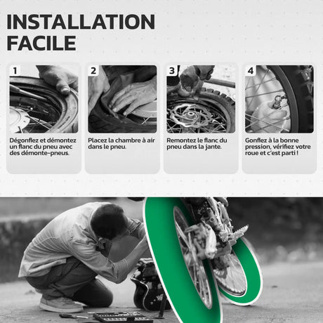 Guide d'installation de la chambre à air moto 19 pouces MoovMoov