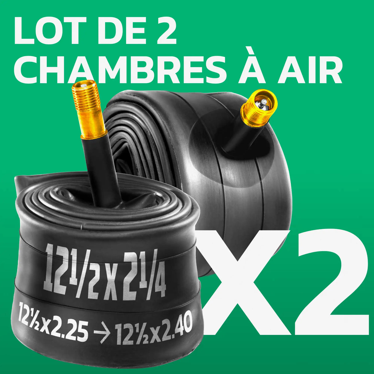 Lot de 2 chambres à air 12,5 pouces MoovMoov