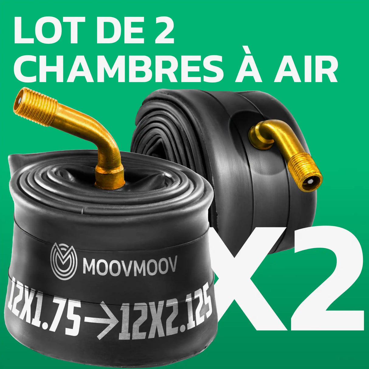Lot de 2 chambres à air 12 pouces MoovMoov