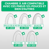 Tableau de compatibilité des tailles – Chambre à air 12,5 pouces MoovMoov