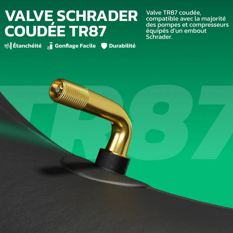 Valve Schrader coudée de Chambre à air 16x6.50-8 MoovMoov