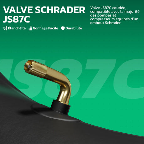 Valve JS87C coudée de la chambre à air moto 10 pouces MoovMoov
