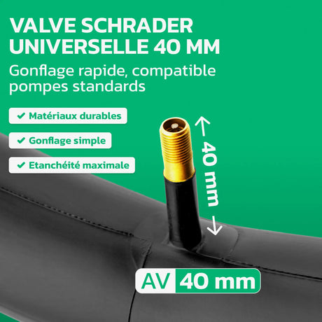 Valve Schrader 40 mm de la chambre à air 27,5 pouces MoovMoov