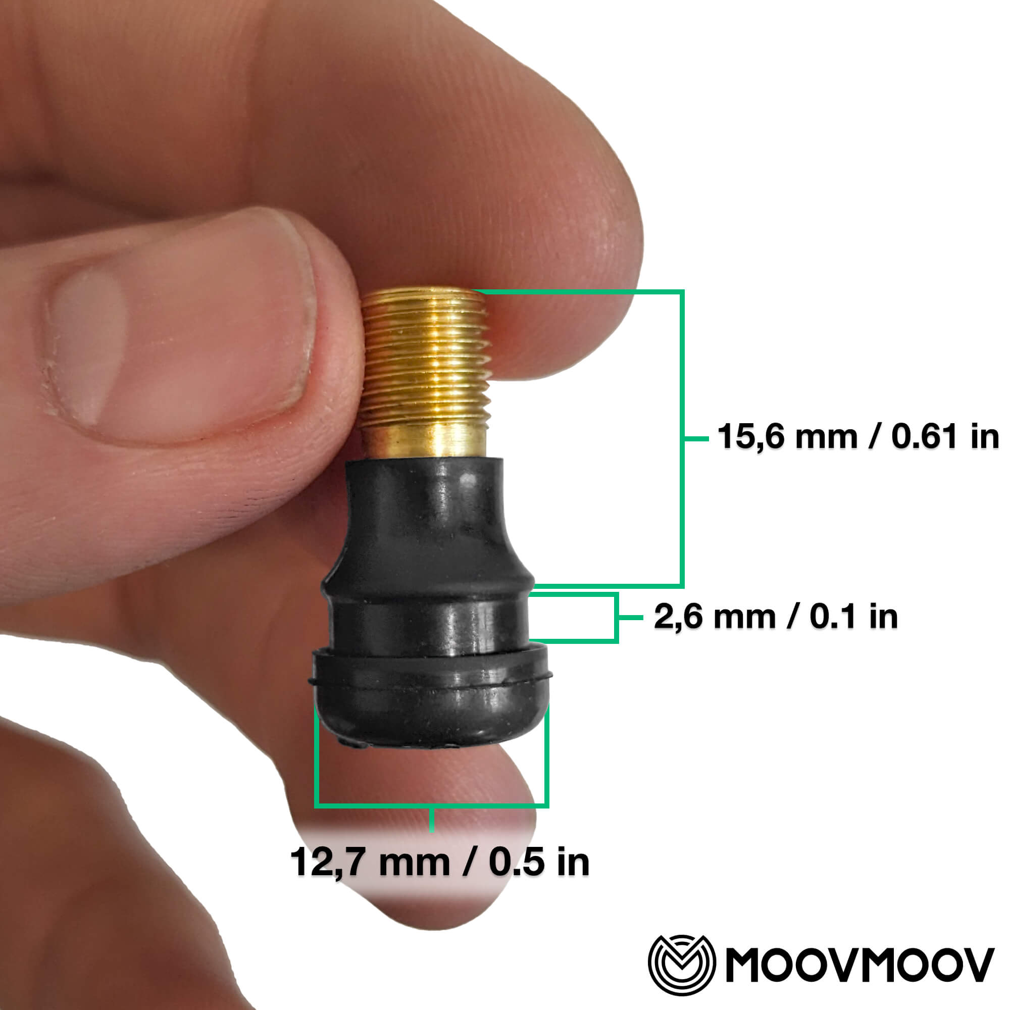 Válvulas de neumático tubeless codo VR50 de Latón – MoovMoov