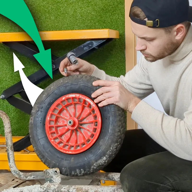 changer pneu de brouette