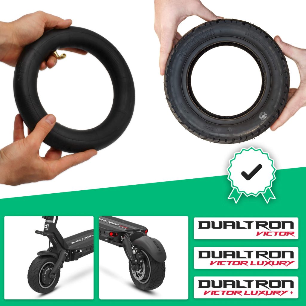 Pneu de 10 x 2,125, tube extérieur pneumatique de pneu gonflable de pneu de  scooter noir pour le scooter électrique de 10 pouces